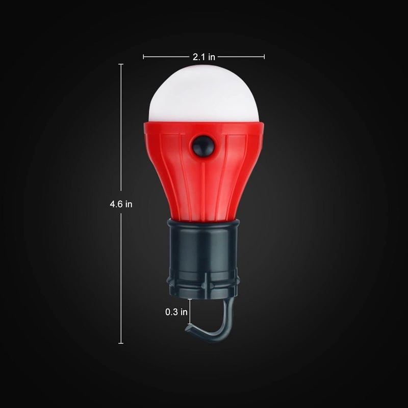 Jarxin LED Camping Tent Lantern, Portable Outdoor Waterproof Emergency Light Bulb, Battery Powered with Clip Hook, Super Bright, for Hiking, Party，Camping, Fishing, Power Failure (=4 Packs, Multi-Color) - Image 2